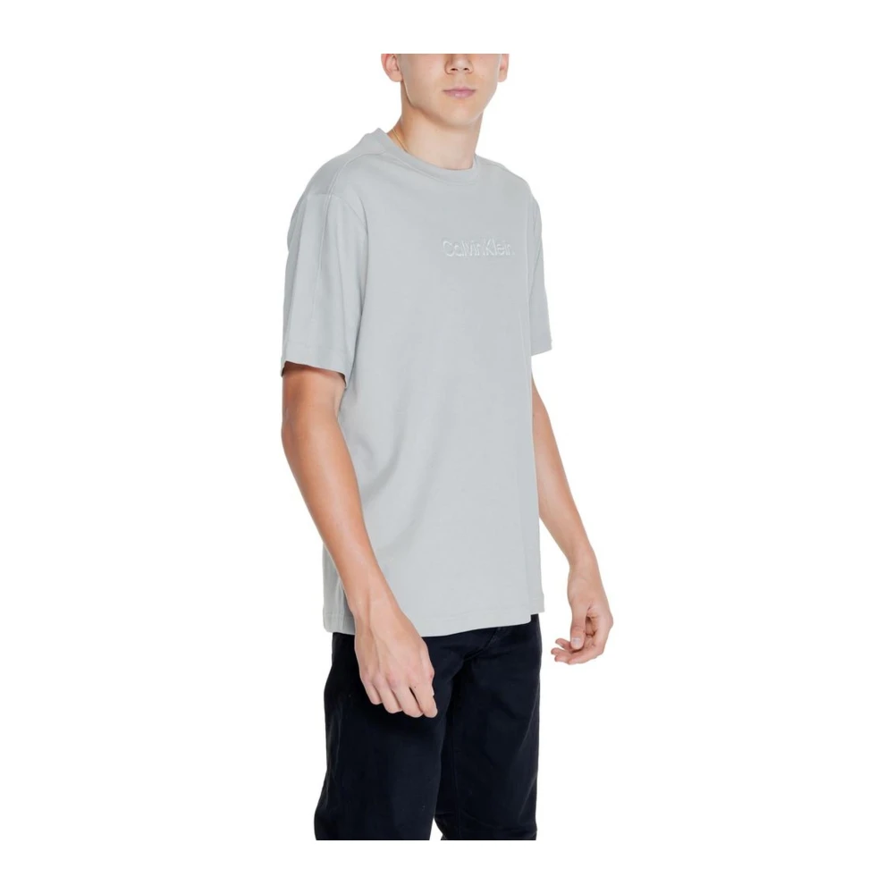 Calvin Klein Grijze Katoenen Crew Neck T-Shirt Gray Heren