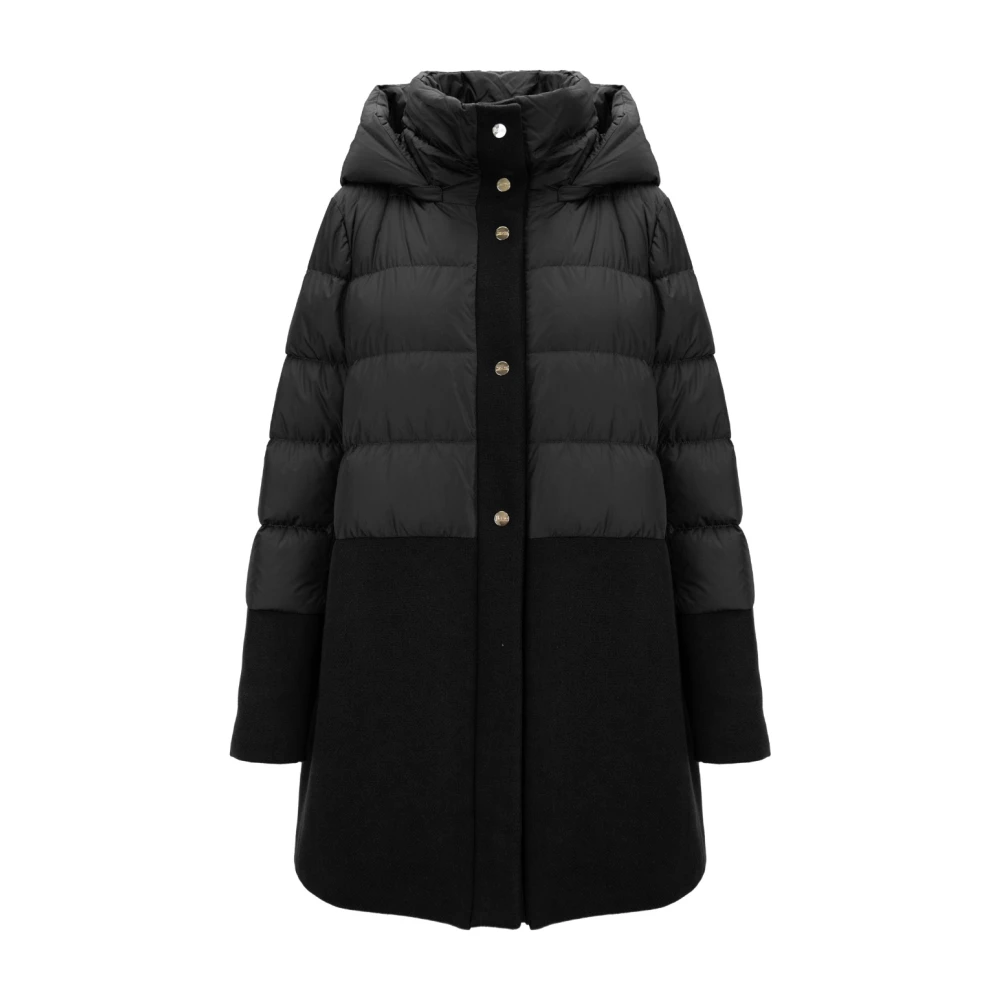 Herno Donna Nero Piumino Bottone Automatico