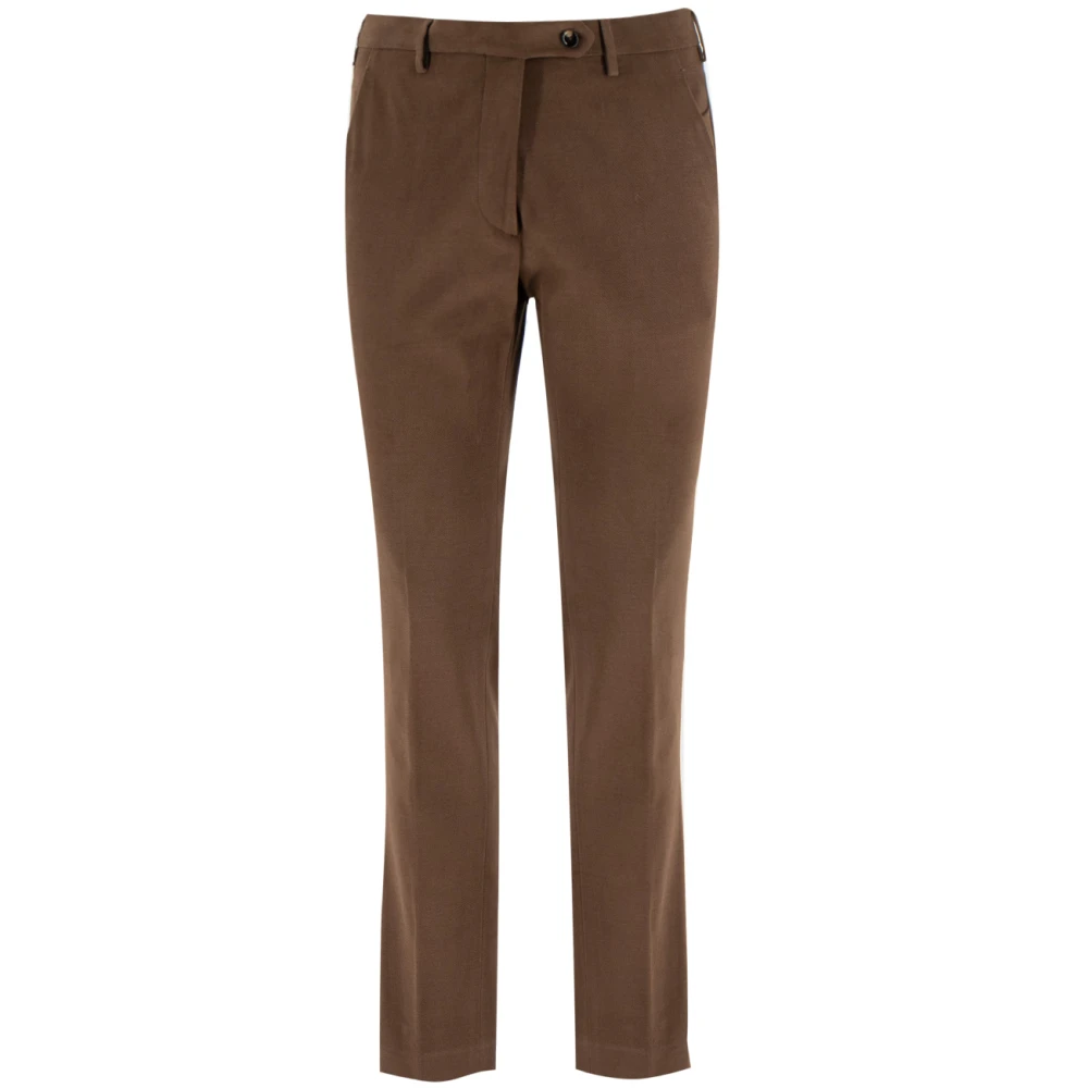 Berwich Stijlvolle Tailored Broek Brown Heren