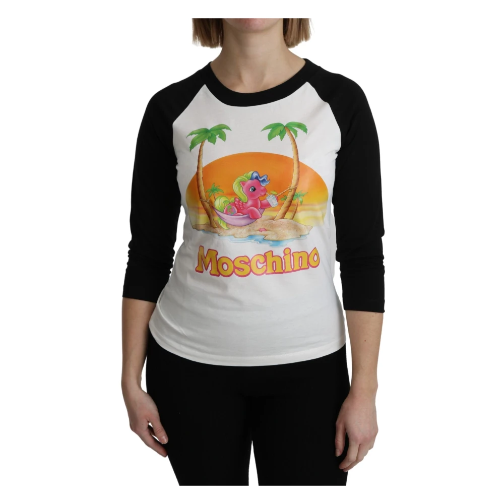 Moschino Women's Multicolor Long Sleeve T-Shirts, S, My Little Pony Cotton Top