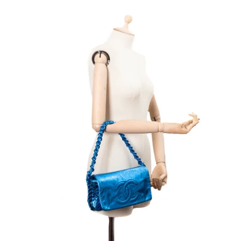 Chanel Vintage Pre-owned Leather chanel-bags Blue Dames
