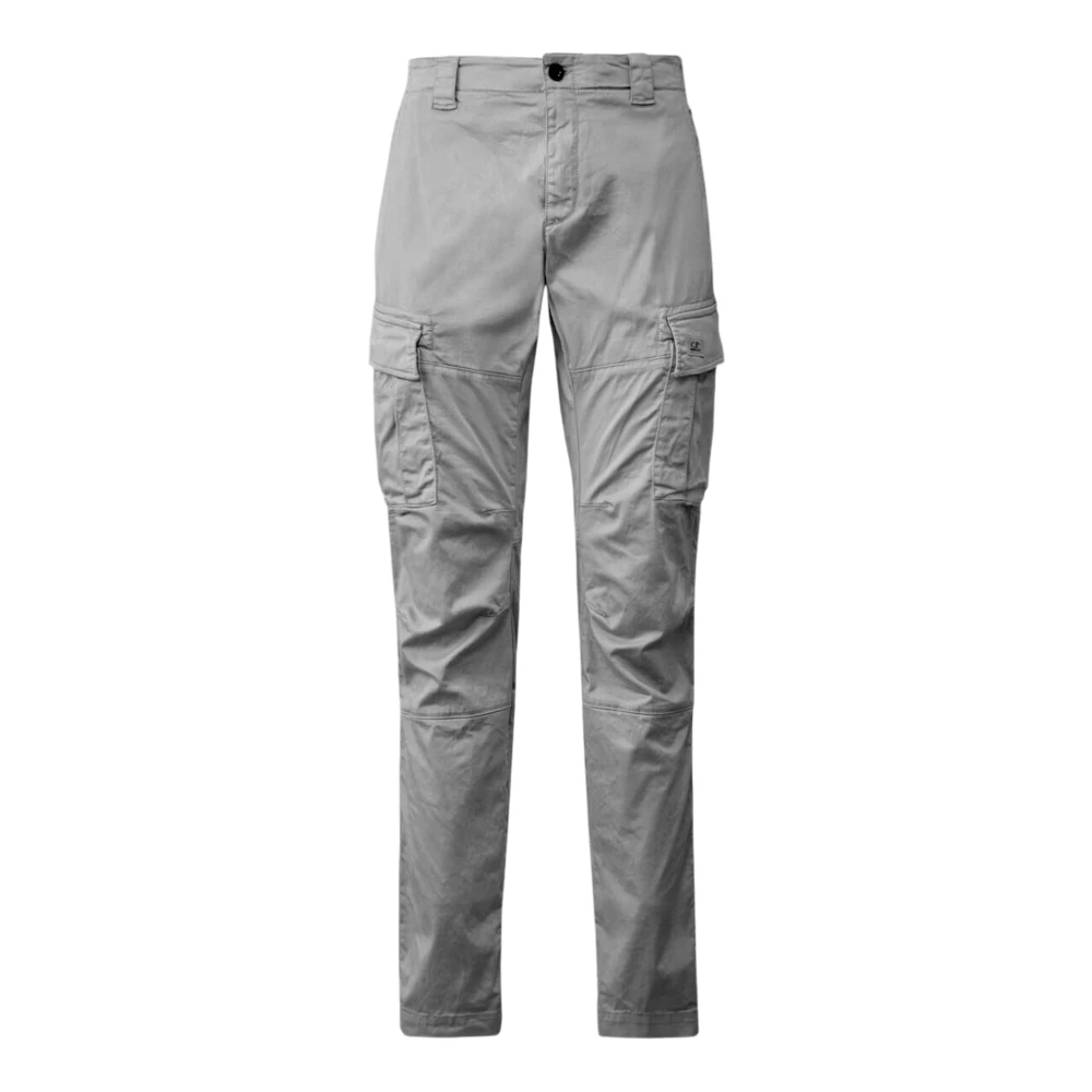 C.P. Company Satin Stretch Cargo Broek Lichtgrijs Gray Heren