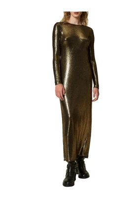 Lamina Guld Lång Klänning