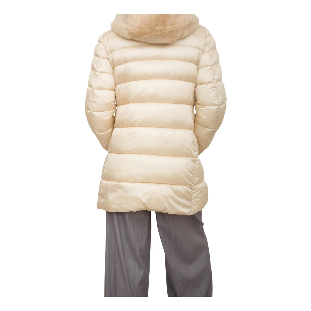 Marella Korte Gewatteerde Beige Jas Beige Dames