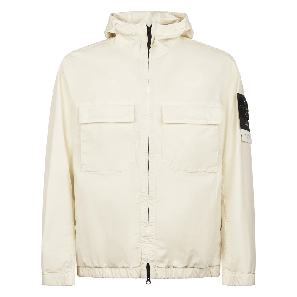 Stone Island White Light Jackets, Male, 2XL, Jackets