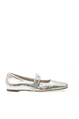 Silverläder Ballerinaskor