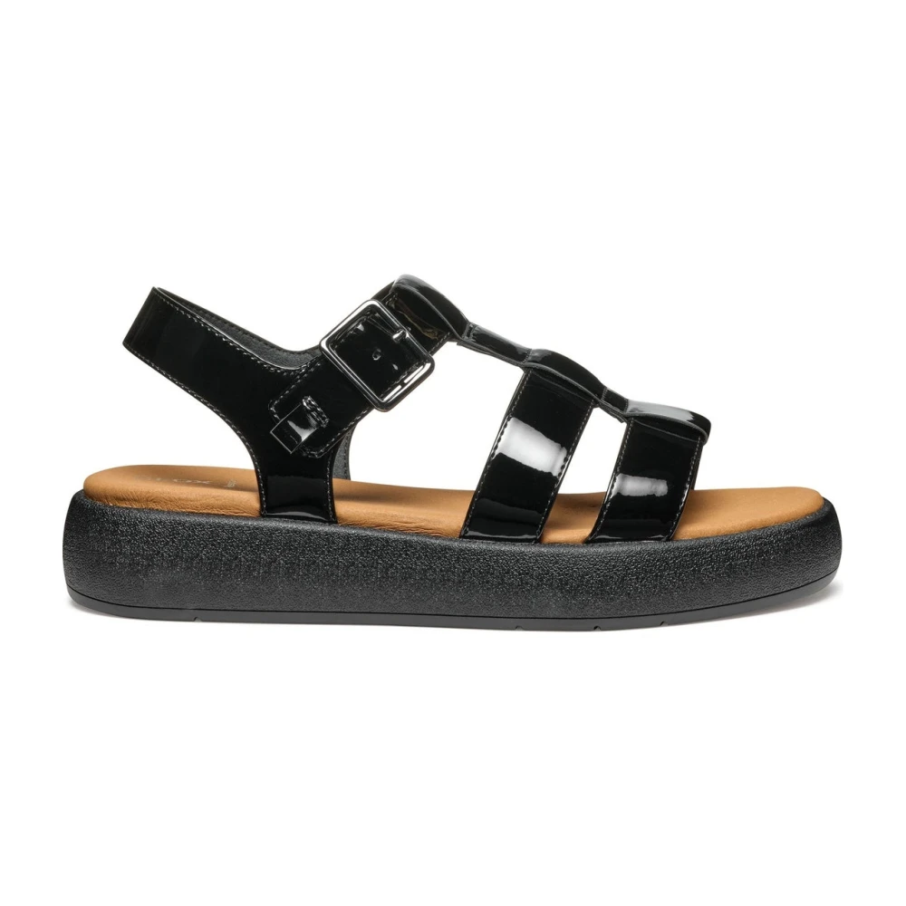 Geox D Camalei Flat Sandals - Female - Flat Sandals - Black - 7 Uk - Shoes