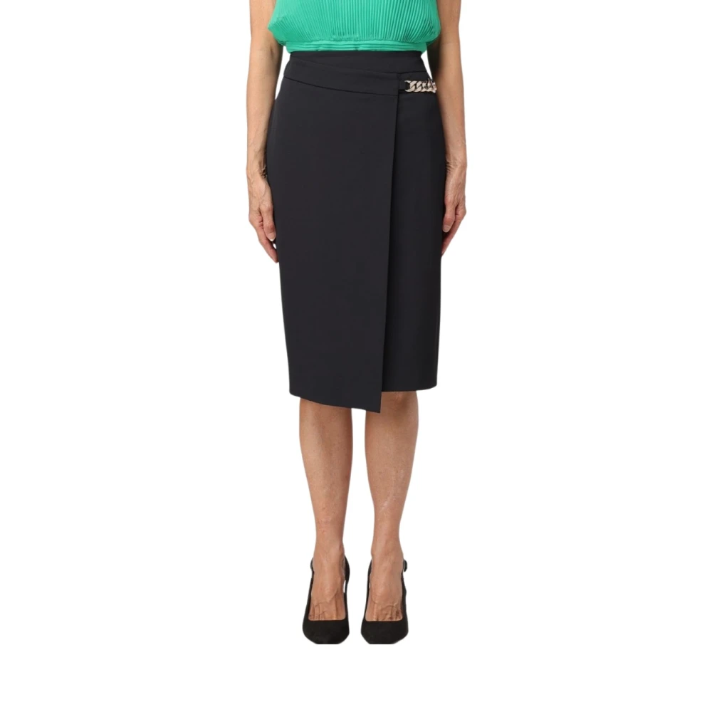Liu Jo Midi Rok met Kettingdetail Black Dames