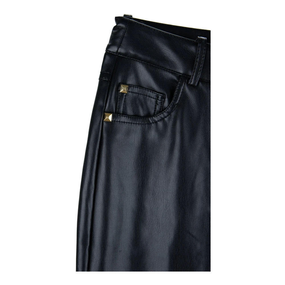 Elisabetta Franchi Dames Ritsbroek met Gouden Details Black Dames