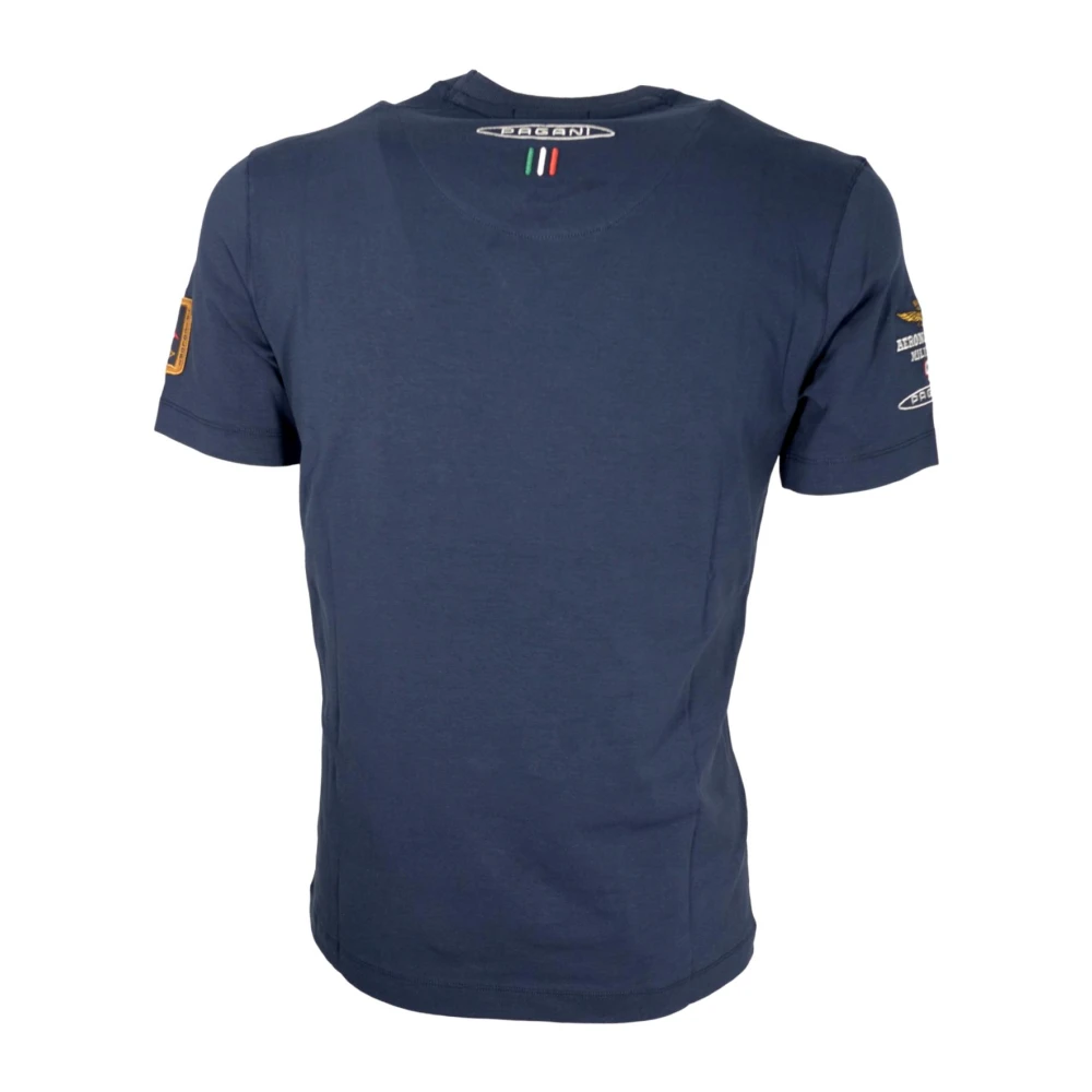 aeronautica militare Huayra Tricolore Blauw T-Shirt Blue Heren