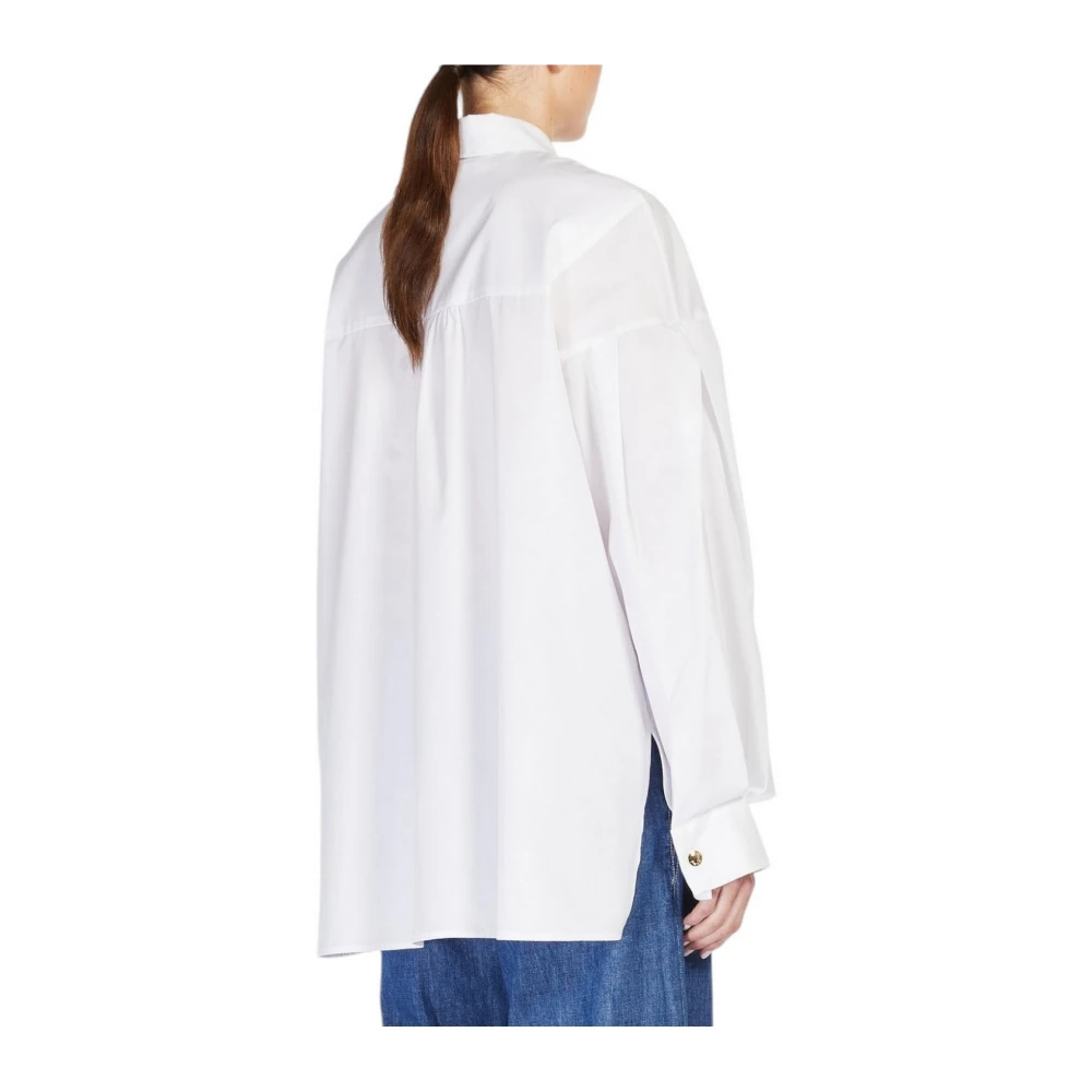 Max Mara Studio Witte Asymmetrische Overhemd van Katoen White Dames