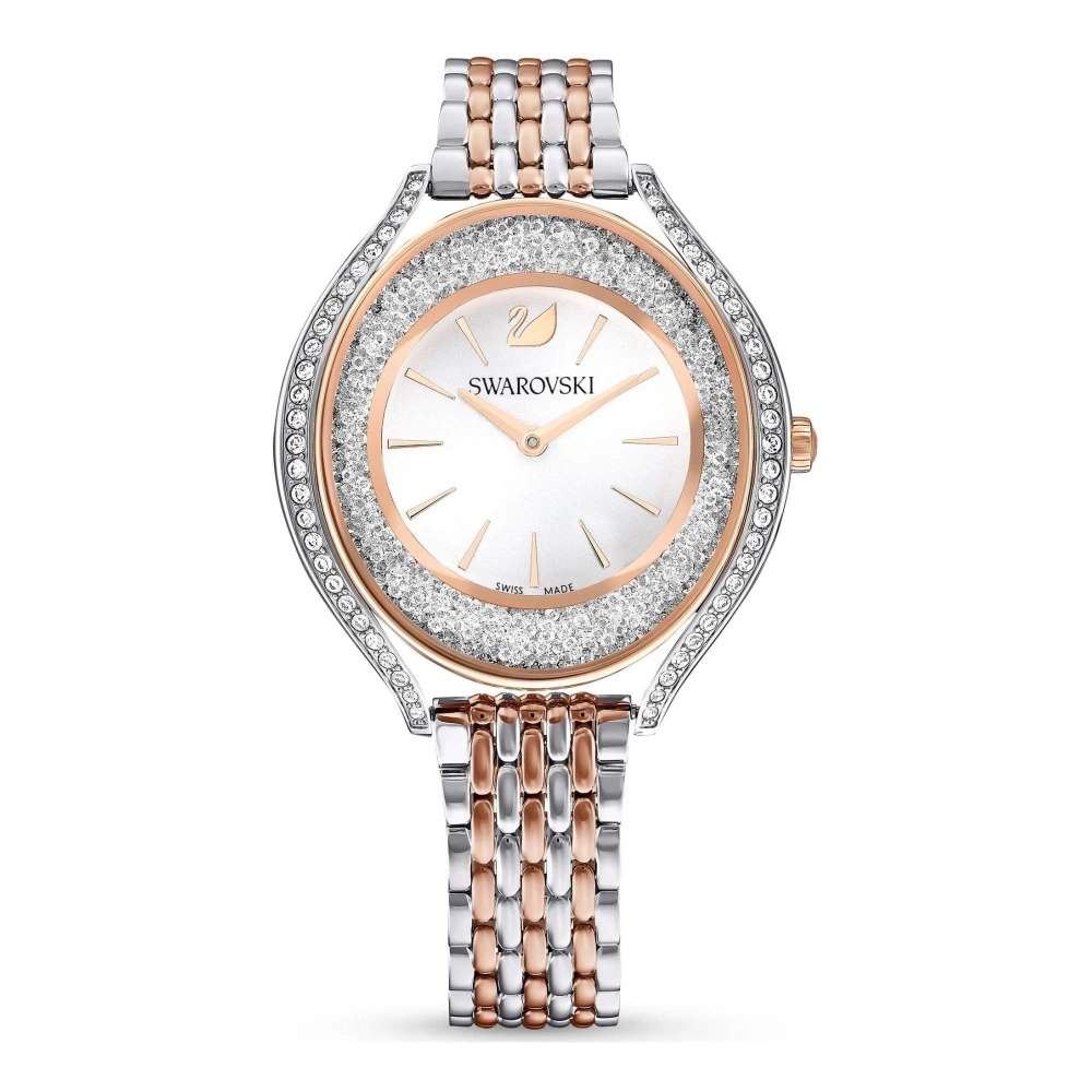 Swarovski Kristall Aura Klocka - Elegant Roséguld Multicolor, Dam