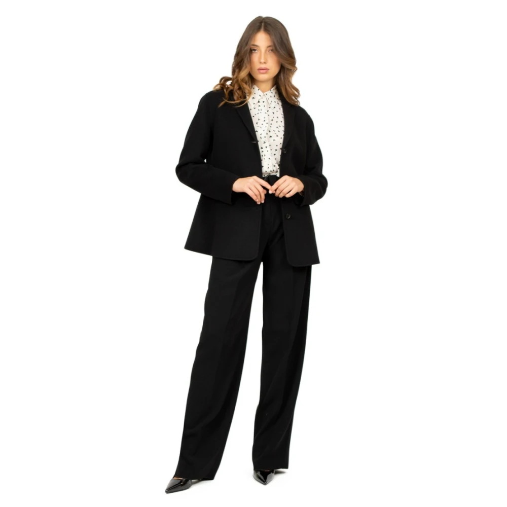 Max Mara Zwarte Wollen Jas Niet Black Dames