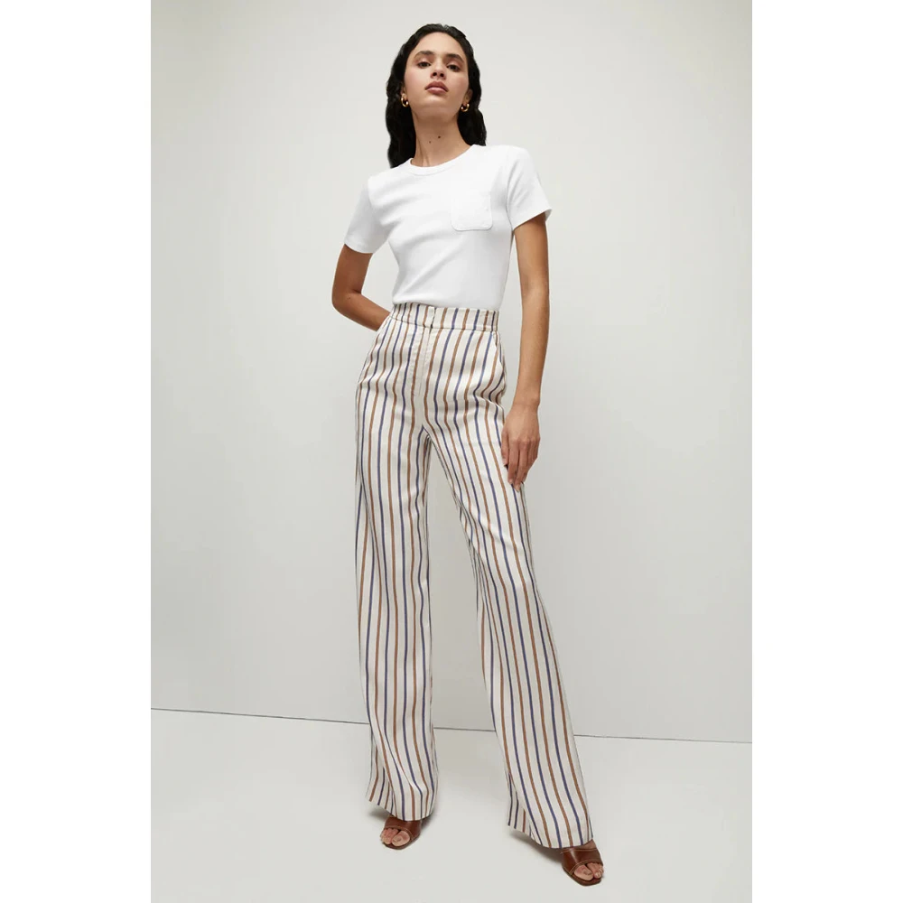 Veronica Beard Geribbeld T-shirt met Logozak White Dames