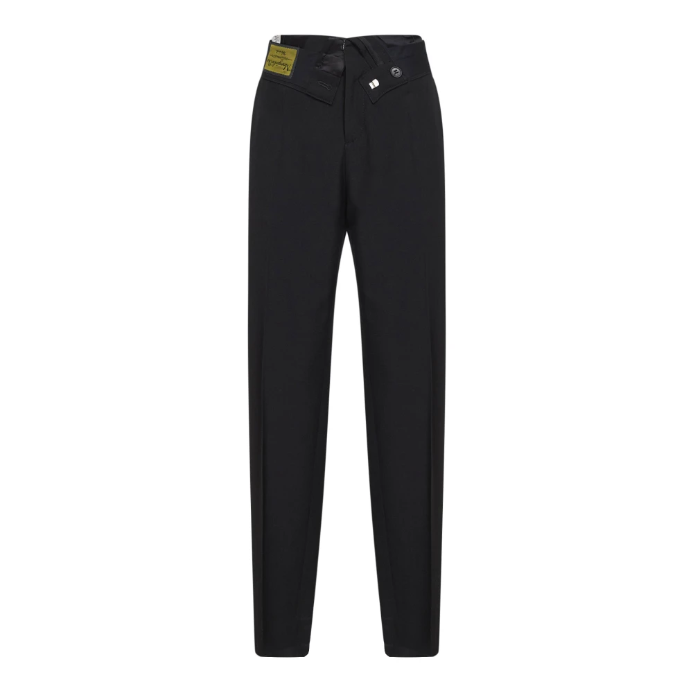 Mm6 Maison Margiela Women's Black Reverse Waistband Trousers