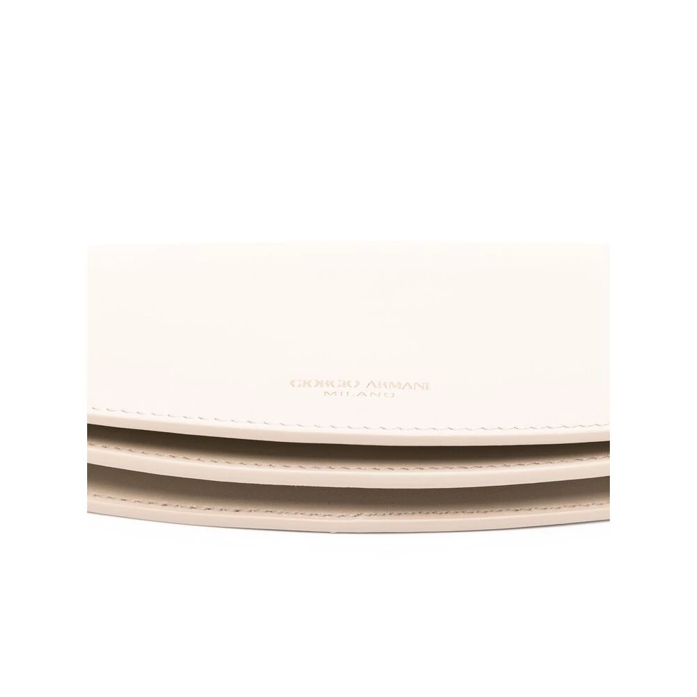 Giorgio Armani Taupe Grey Foldover Schoudertas Gray Dames