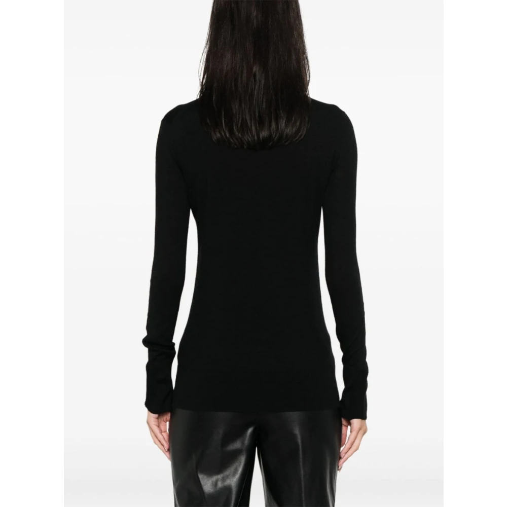 Ermanno Scervino Zwarte Merinowol Gebreide Trui Black Dames