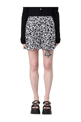 floral-print-pleated-shorts