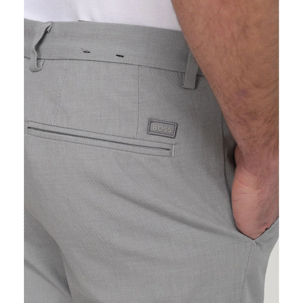 Hugo Boss Slim Fit Katoenen Broek Gray Heren