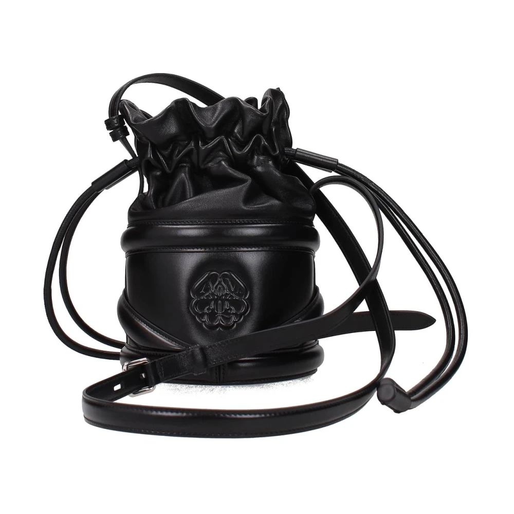 alexander mcqueen Zwarte Leren Schoudertas Black Dames