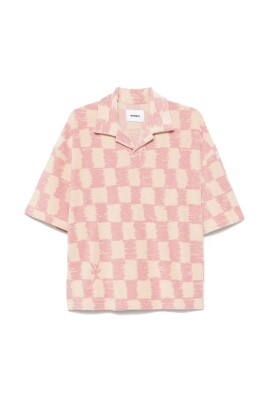 checked-print-v-neck-polo-t-shirt