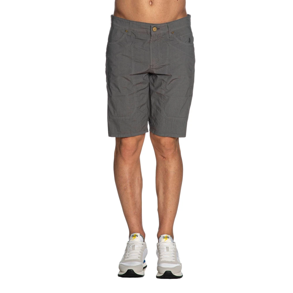 Jeckerson Grijze Casual Katoenen Bermuda Shorts Gray Heren