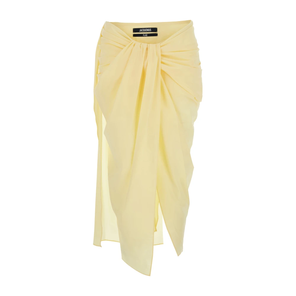 Jacquemus Yellow Midi Skirts, Female, 2XS, The Paréo Skirt