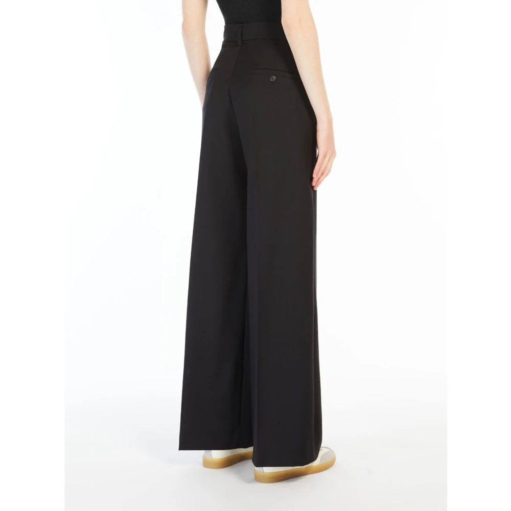 Weekend Zwarte wollen Palazzo broek Black Dames