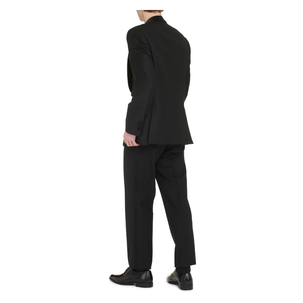 Hugo Boss Zijden Revers Enkellange Jas Black Heren