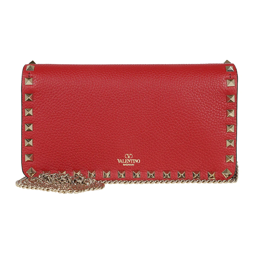 Valentino Garavani Platinum Rockstud Portemonnee met Band Red Dames