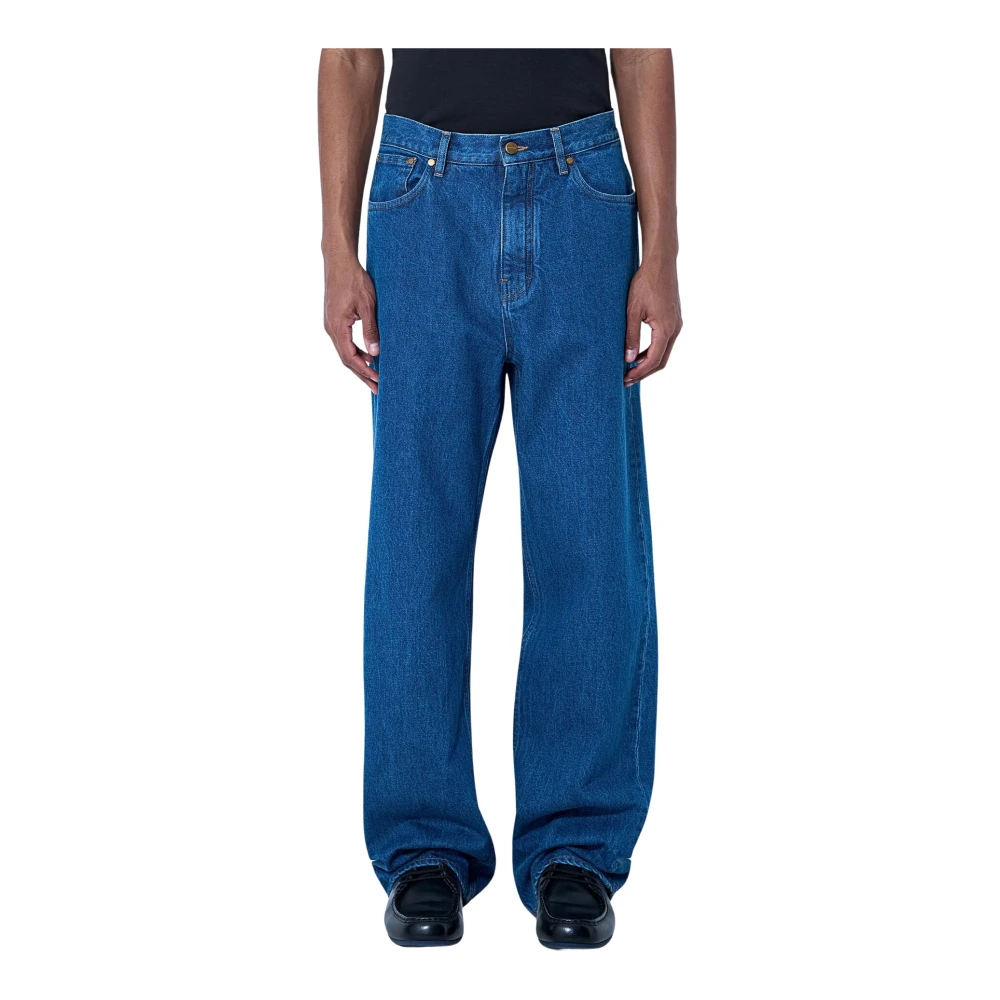 Jil Sander Herr Blå Jeans W32, Denim, Vida Jeans Med Vida Ben
