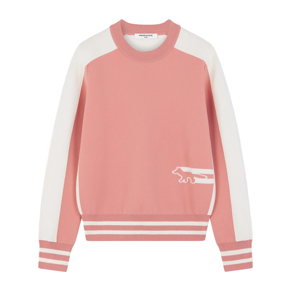 Maison Kitsuné Flash Fox Katoenmix Trui Pink Dames