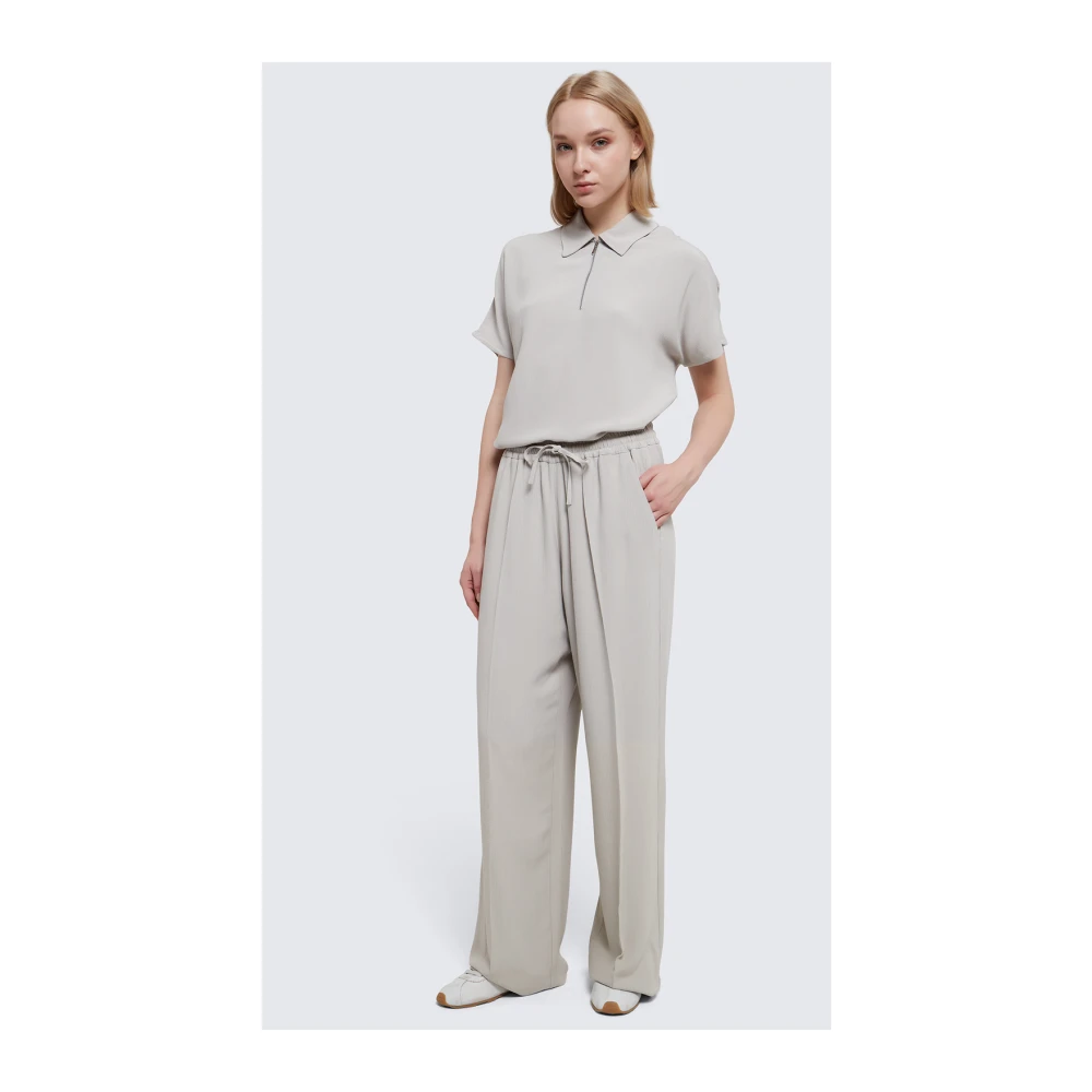 A.p.c. Grijze Viscose Broek met Elastische Taille Gray Dames