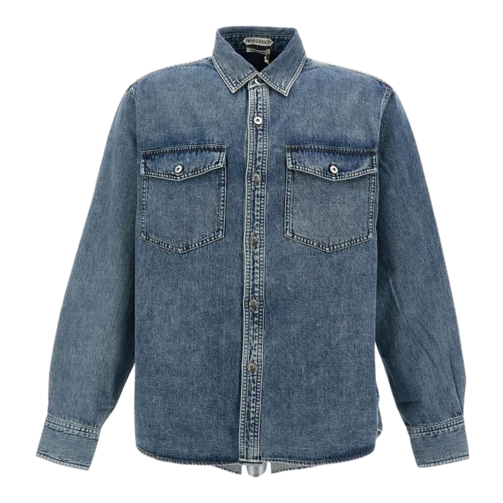 Jw Anderson Men's Blue Denim Jackets, S, Oversized Denim Shirt