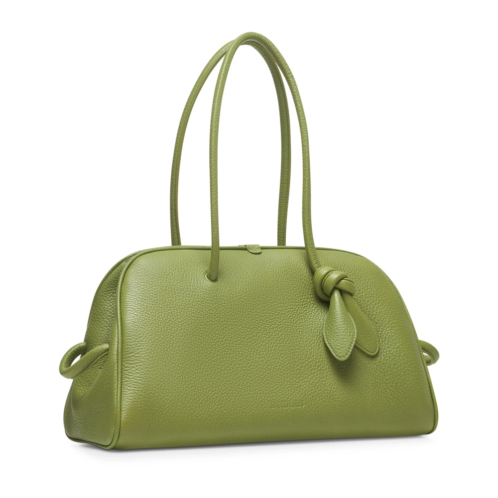 Jacquemus Groene leren bowlingtas met strik Green Dames