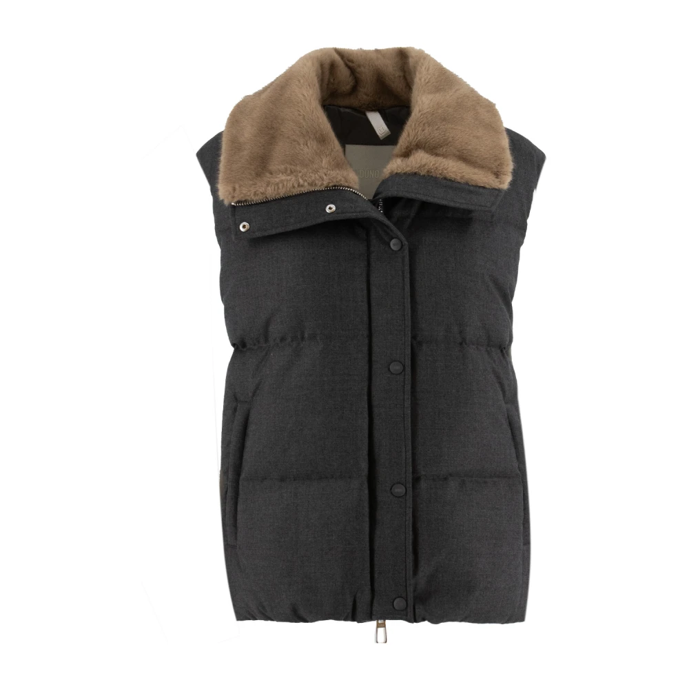Duno Women's Gray Waistcoats, L, Elegant Wool Waistcoat