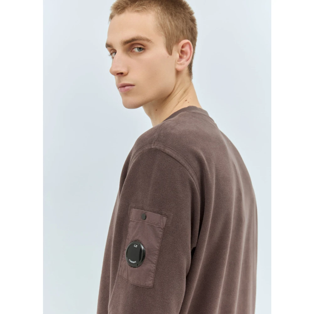 C.P. Company Zachte Katoenen Crewneck Sweatshirt Logo Purple Heren