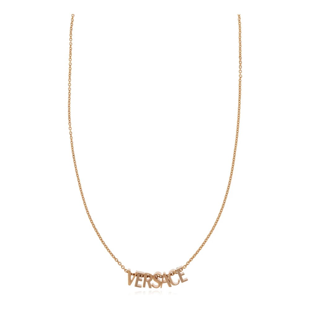 Versace Unisex Gul Accessoarer One Size, Logo Halsband