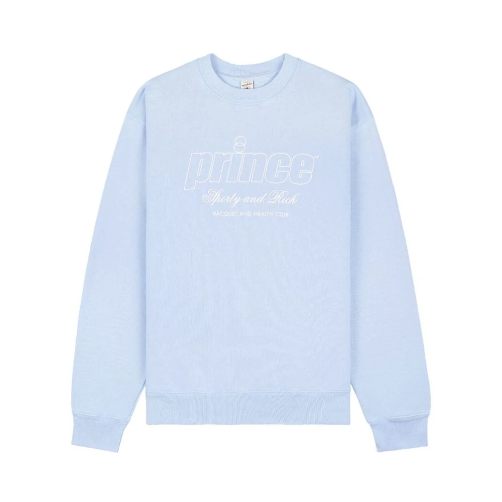 Sporty & Rich Blauwe Katoenen Sweatshirt met Logo Print Blue Heren