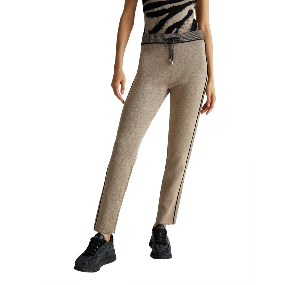 Liu Jo Sportieve Gestreepte Sweatpants Brown Dames