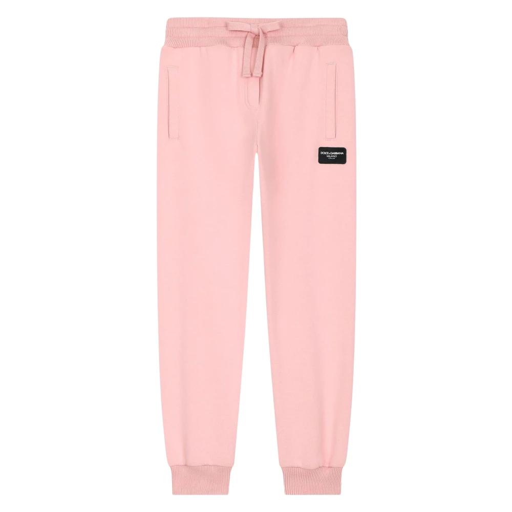 Dolce & Gabbana Girls Pink Sweatpants, 6 Y, Logo Joggers In