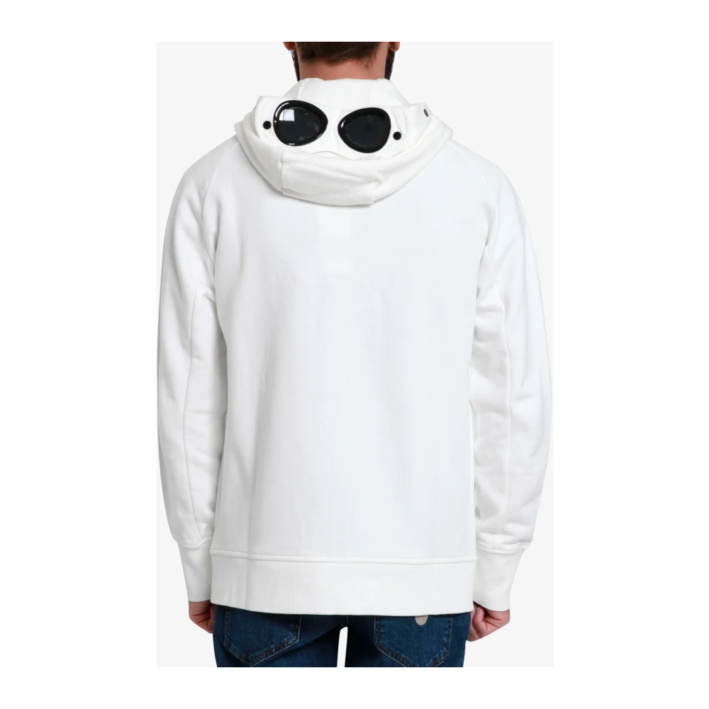 C.P. Company Witte Hoodie met Ritssluiting White Heren