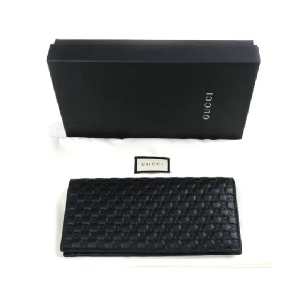 Gucci Vintage Pre-owned Leather wallets Black Heren