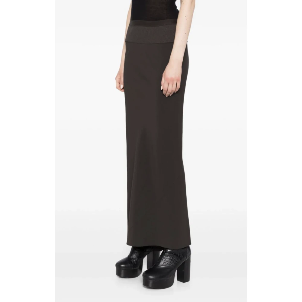 Rick Owens Donkere Stof Bias Rok Gray Dames