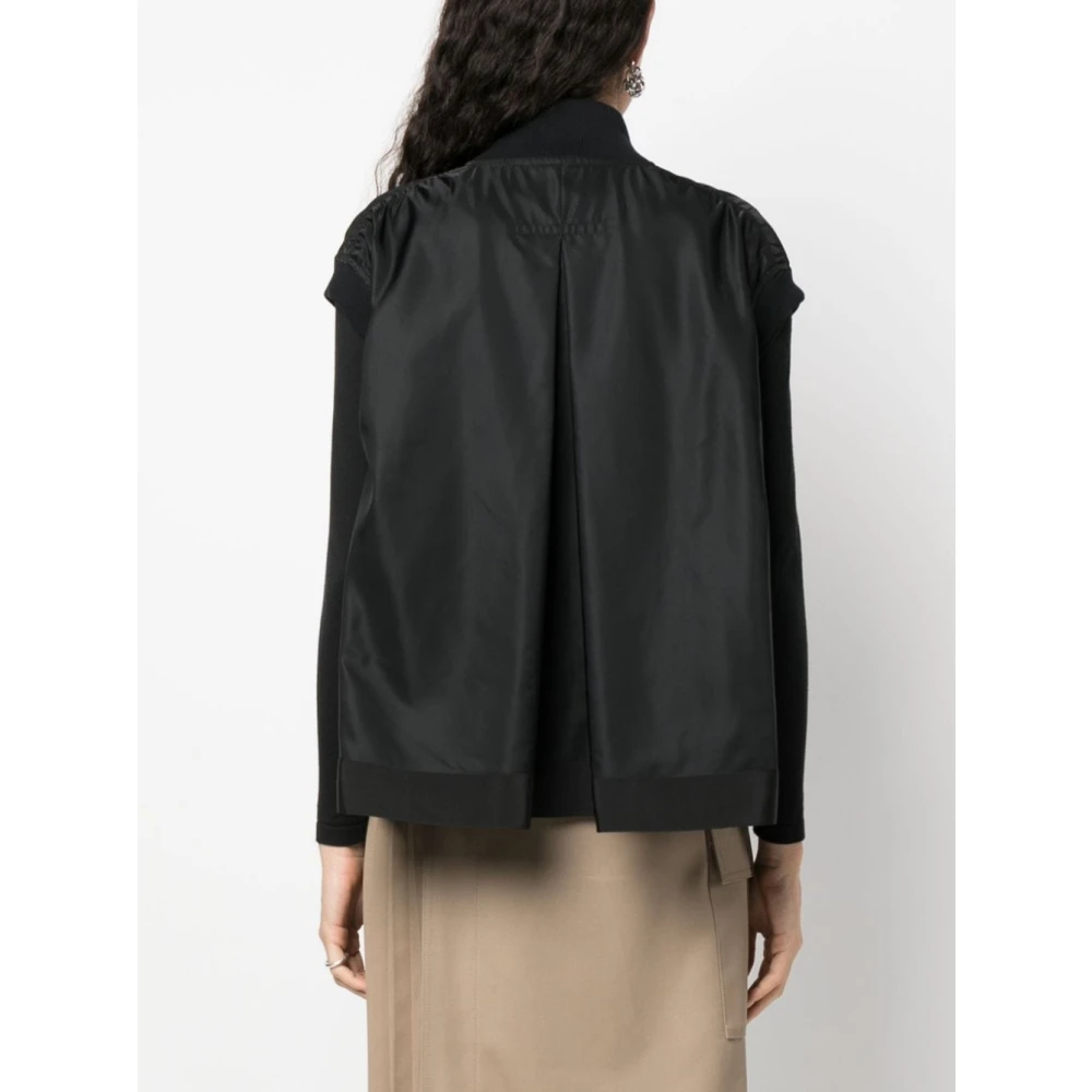 Sacai Zwarte Logo Sweaters Black Dames