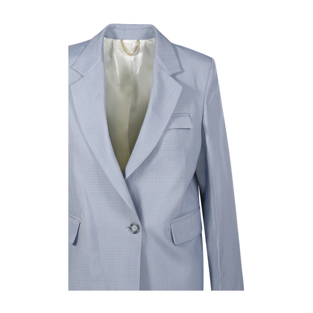 Victoria Beckham Dubbelrijige Gekrompen Jas Blue Dames