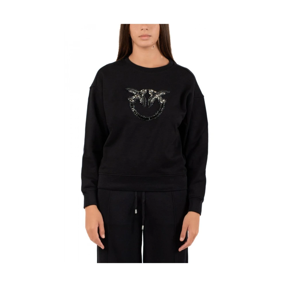 Pinko Katoenen trui voor vrouwen Black Dames