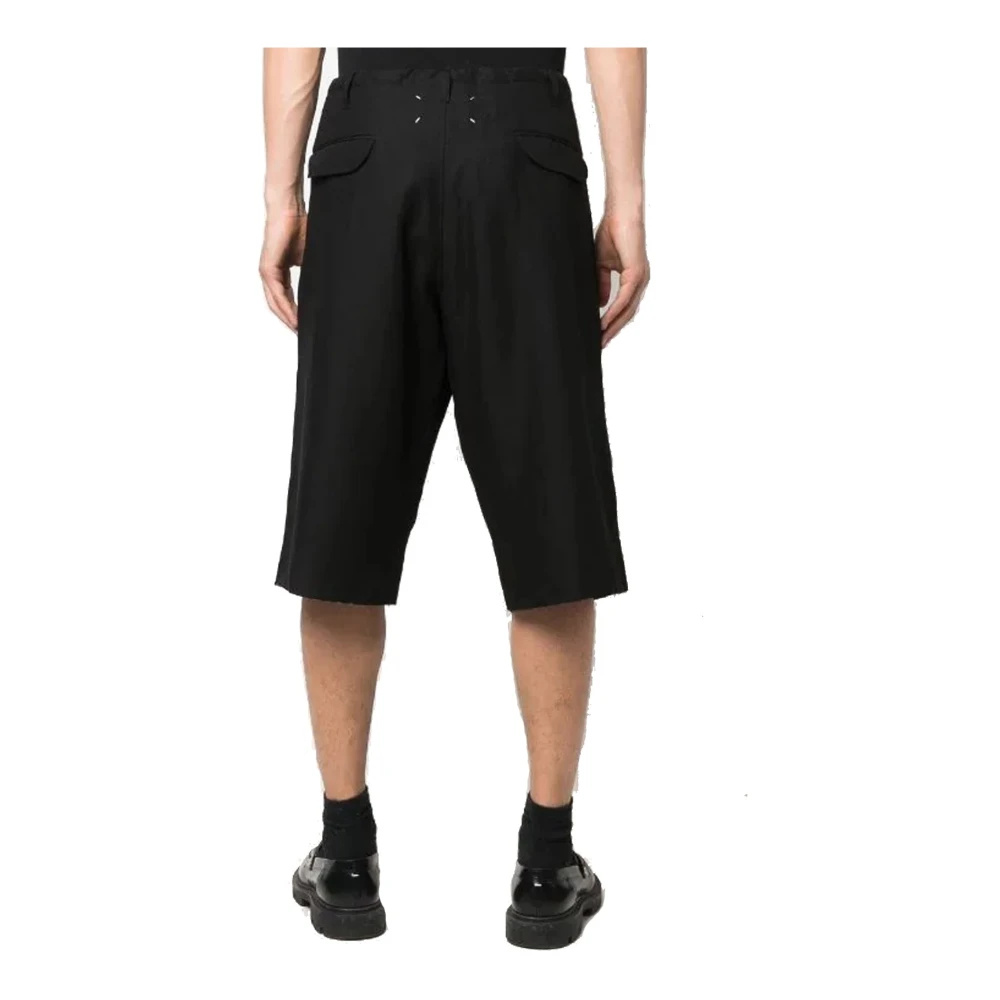 Maison Margiela Zwarte Linnen Viscose Shorts Ss22 Black Heren