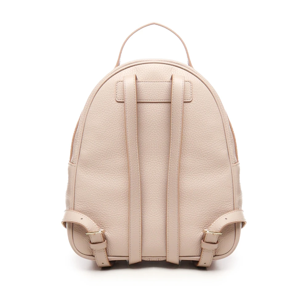 Coccinelle Roze Leren Rugzak Rits Sluiting Pink Dames