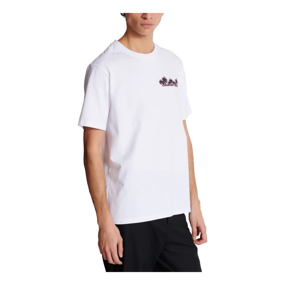Balmain Club Signature bedrukt T-shirt White Heren